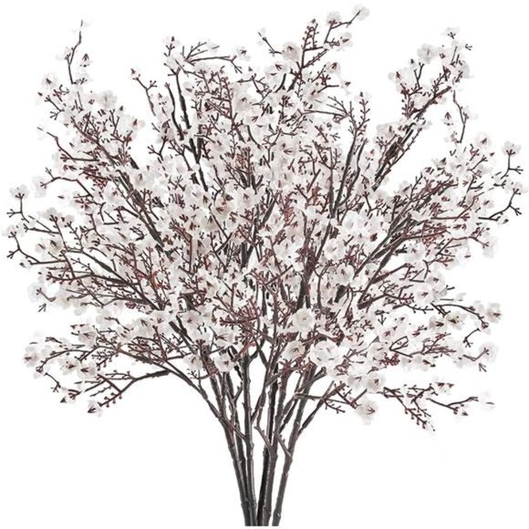 6PCS Artificial Flowers Baby Breath White Fake Gypsophila Bouquets Real Touch - Picture 1 of 6